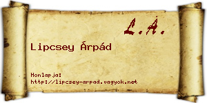 Lipcsey Árpád névjegykártya