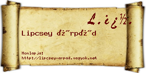 Lipcsey Árpád névjegykártya
