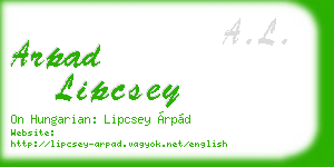 arpad lipcsey business card